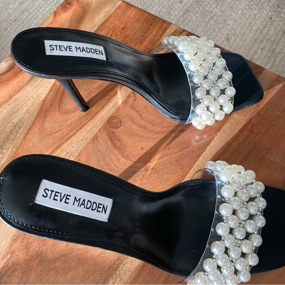 New Steve Madden Sift Pearl PVC Heels - Picture 4 of 6